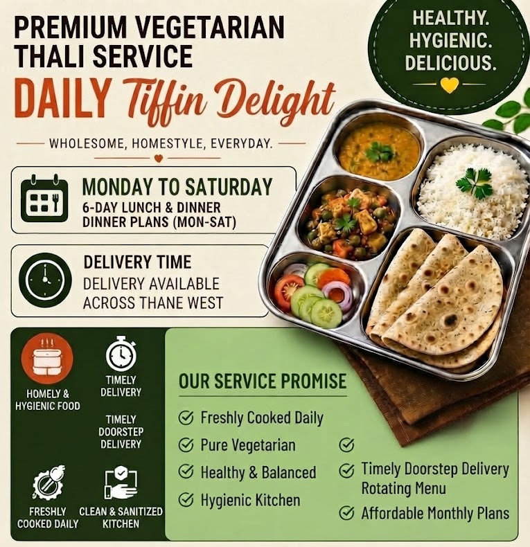 Tiffin Service Menu - Wholesome comforting favorites made fresh just like home